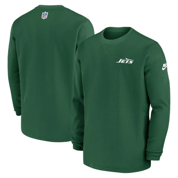 New york jets nike legacy sideline heavy brushed waffle long sleeve top Green