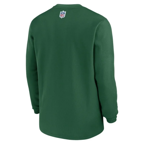 New york jets nike legacy sideline heavy brushed waffle long sleeve top Green L