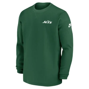 New york jets nike legacy sideline heavy brushed waffle long sleeve top Green M