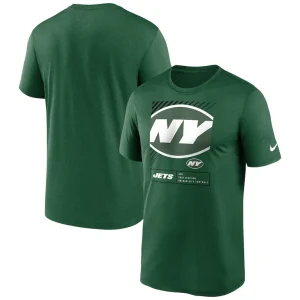 New york jets nike legend yard lines performance t shirt Green