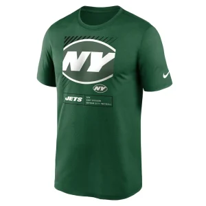 New york jets nike legend yard lines performance t shirt Green M