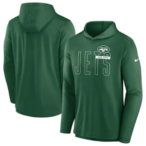 New york jets nike lightweight performance hooded long sleeve t shirt Green