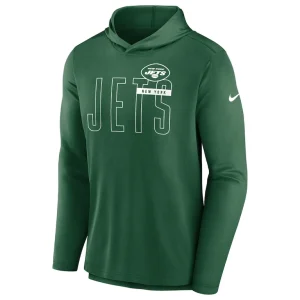 New york jets nike lightweight performance hooded long sleeve t shirt Green M
