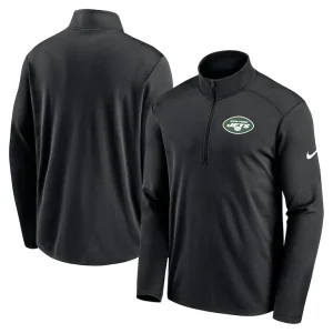 New york jets nike logo pacer performance half zip jacket Black