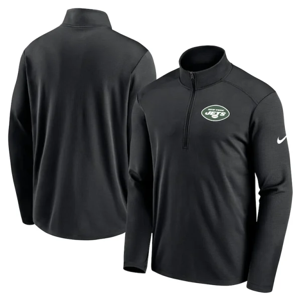 New york jets nike logo pacer performance half zip jacket Black