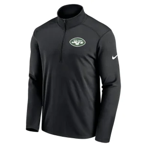 New york jets nike logo pacer performance half zip jacket Black M