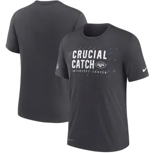 New york jets nike nfl crucial catch performance t shirt Charcoal