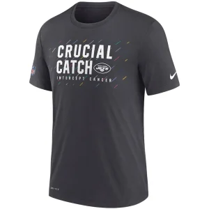 New york jets nike nfl crucial catch performance t shirt Charcoal M
