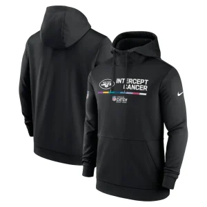 New york jets nike nfl crucial catch therma performance pullover hoodie Black