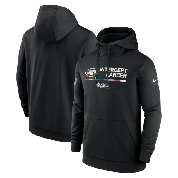 New york jets nike nfl crucial catch therma performance pullover hoodie Black