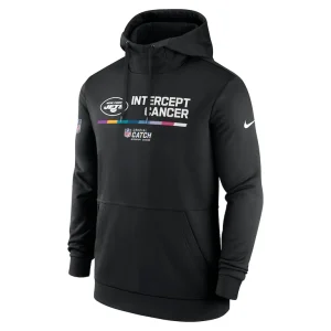 New york jets nike nfl crucial catch therma performance pullover hoodie Black M