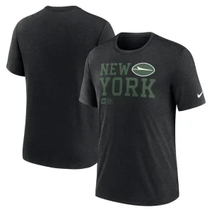 New york jets nike overlap lockup tri blend t shirt Black