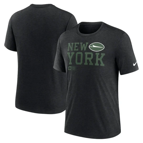 New york jets nike overlap lockup tri blend t shirt Black