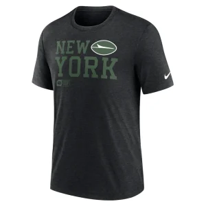 New york jets nike overlap lockup tri blend t shirt Black M