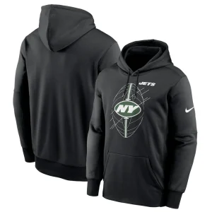 New york jets nike performance fleece pullover hoodie Black