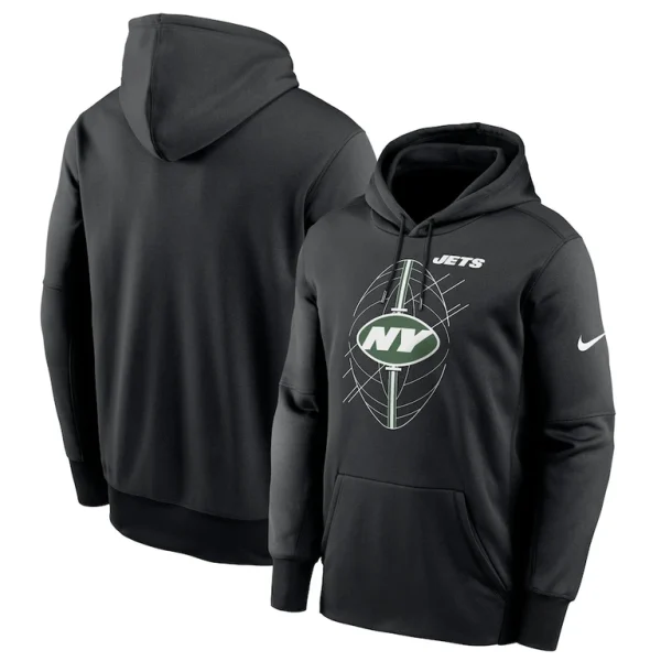 New york jets nike performance fleece pullover hoodie Black