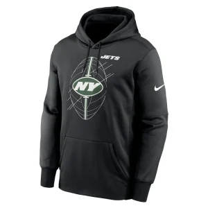 New york jets nike performance fleece pullover hoodie Black M