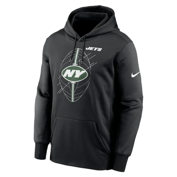 New york jets nike performance fleece pullover hoodie Black M