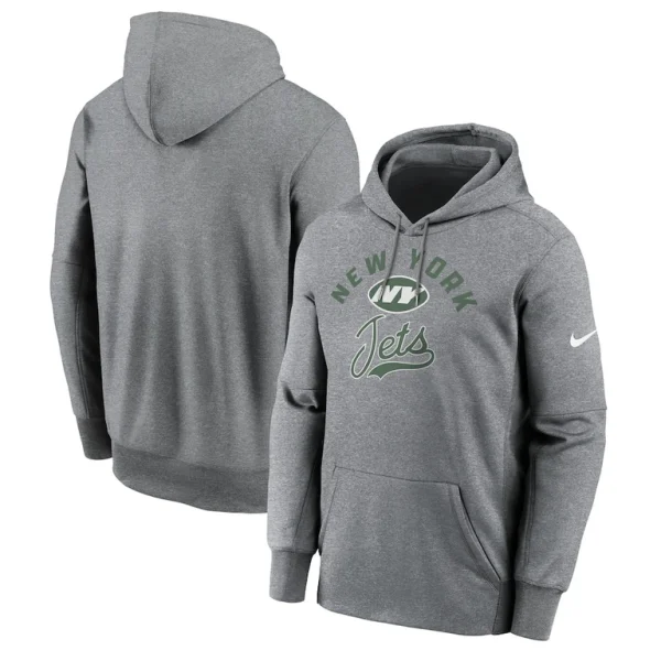 New york jets nike performance fleece pullover hoodie Heather gray