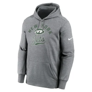 New york jets nike performance fleece pullover hoodie Heather gray M