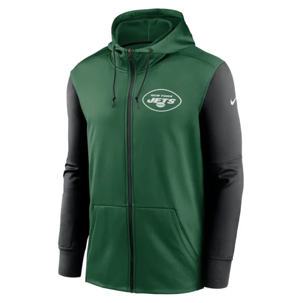 New york jets nike performance full zip hoodie Green M
