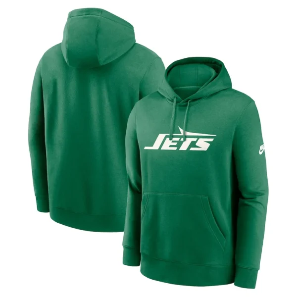 New york jets nike rewind club logo pullover hoodie Kelly green