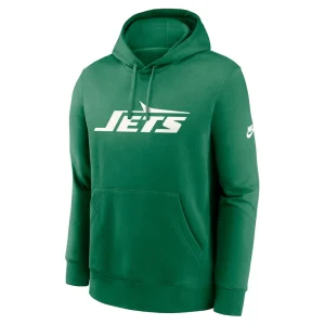 New york jets nike rewind club logo pullover hoodie Kelly green M