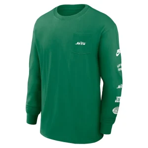 New york jets nike rewind heavy max 90 pocket long sleeve t shirt Green M