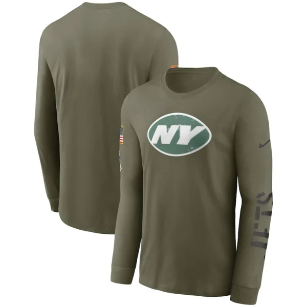 New york jets nike salute to service long sleeve t shirt Olive