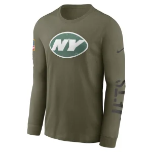 New york jets nike salute to service long sleeve t shirt Olive M