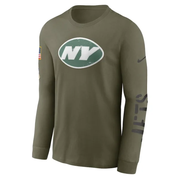 New york jets nike salute to service long sleeve t shirt Olive M