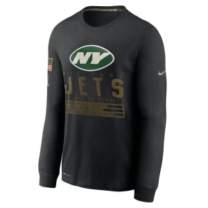 New york jets nike salute to service sideline performance long sleeve t shirt Black M