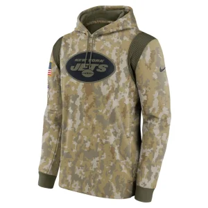 New york jets nike salute to service therma performance pullover hoodie Camo M