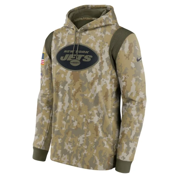 New york jets nike salute to service therma performance pullover hoodie Camo M