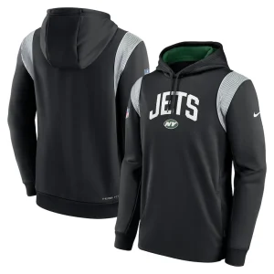 New york jets nike sideline athletic stack performance pullover hoodie Black