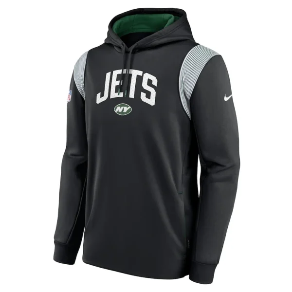 New york jets nike sideline athletic stack performance pullover hoodie Black M