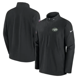 New york jets nike sideline coach half zip jacket Black