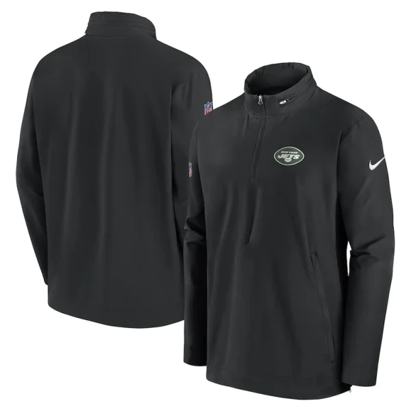 New york jets nike sideline coach half zip jacket Black