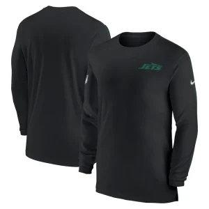 New york jets nike sideline coach uv performance long sleeve t shirt Black