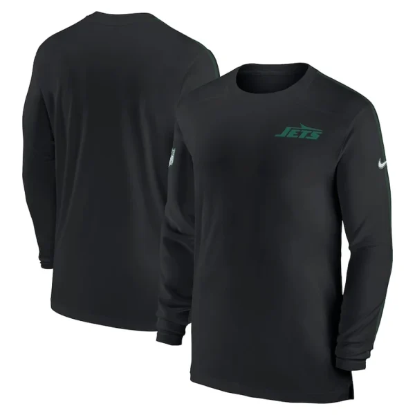 New york jets nike sideline coach uv performance long sleeve t shirt Black
