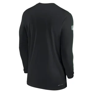 New york jets nike sideline coach uv performance long sleeve t shirt Black L