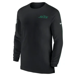 New york jets nike sideline coach uv performance long sleeve t shirt Black M
