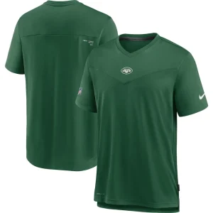 New york jets nike sideline coaches performance v neck t shirt Green