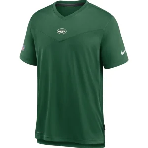 New york jets nike sideline coaches performance v neck t shirt Green M
