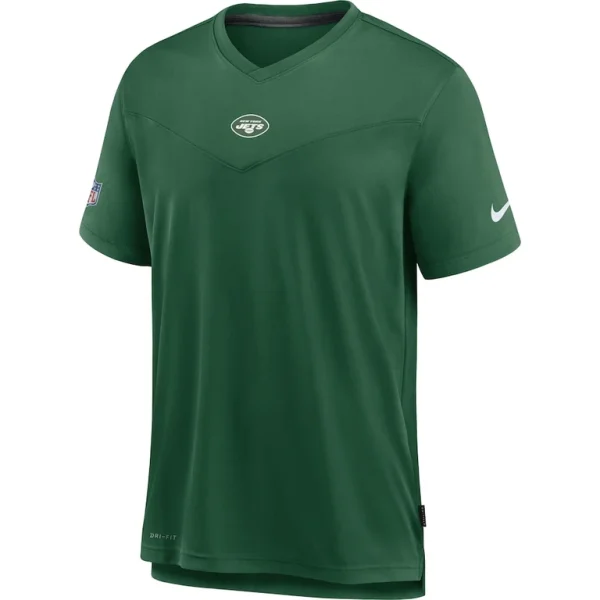 New york jets nike sideline coaches performance v neck t shirt Green M