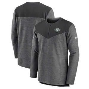 New york jets nike sideline lockup performance quarter zip top Charcoal
