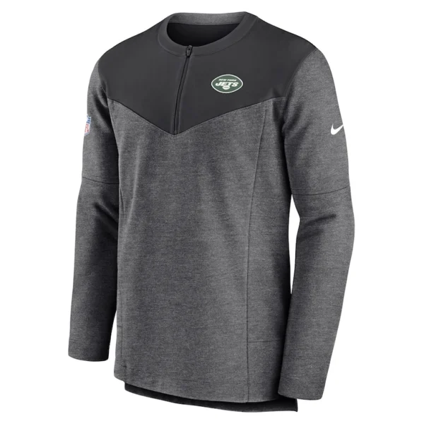 New york jets nike sideline lockup performance quarter zip top Charcoal M