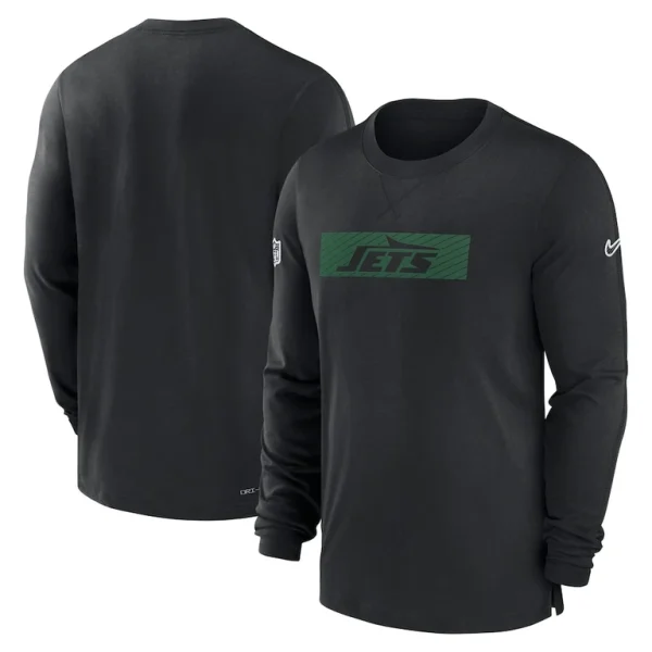 New york jets nike sideline player performance long sleeve t shirt Black