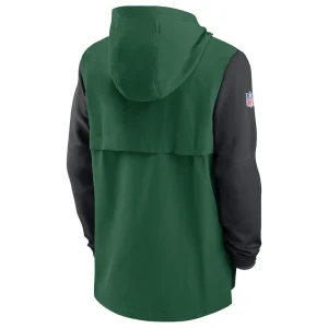 New york jets nike sideline player quarter zip hoodie Greenblack L