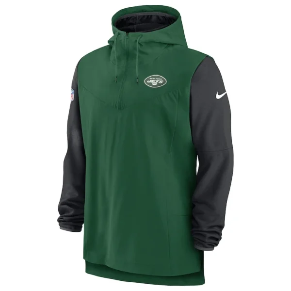 New york jets nike sideline player quarter zip hoodie Greenblack M